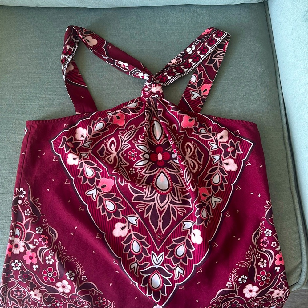 Banana Republic Burgundy Floral Top XS